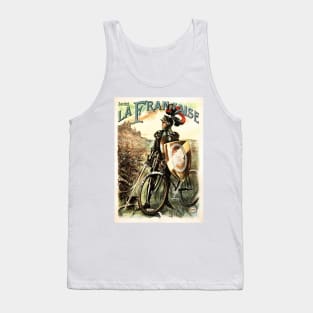 La Francaise French Cycles Knight on Bicycle Vintage Advertisement Tank Top